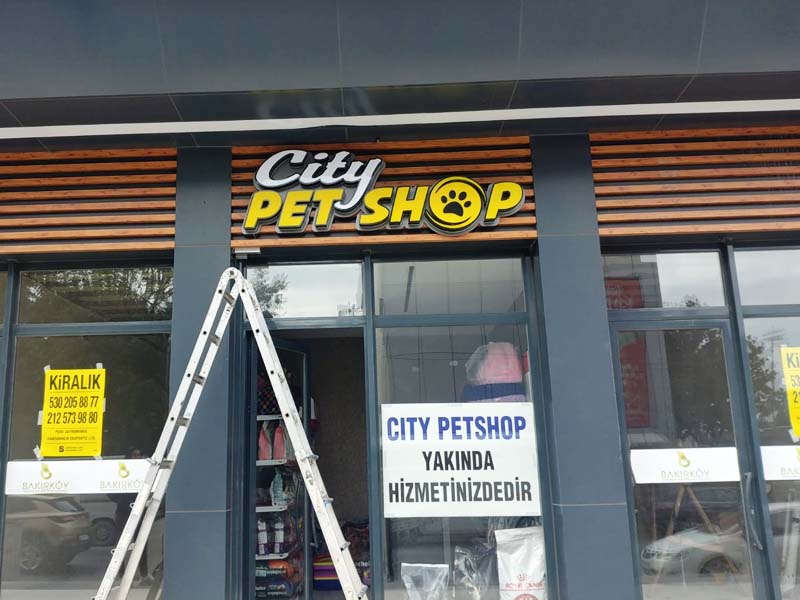 Ahşap Tabela - City Pet Shop